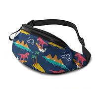 Dinosaur Island Fanny Pack Sac de Taille décontracté avec Ceinture réglable Sacs Banane pour Hommes Femmes Voyage Sport Course à Pied