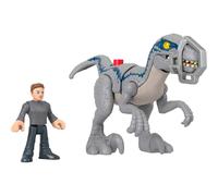 Dinosaur Jurassic World, Blue Velociraptor Et Owen Grady, Fisher-Price Imaginext