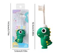 Dinosaur Kids Toothbrush, Toddler Training Toothbrush with Child Sized Brush Head, 4.88x0.47 inches Sturdy Soft Bristles Fun Theme for Boys and Girls, Gentle Orals Care