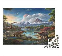 Dinosaur Landscape Colourful Prehistoric Dinosaur Land 1000 Pcs Jigsaw Puzzles Adults Brain Development Classic Educational Games 70x50cm/1000pcs