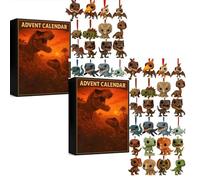 Dinosaur Park Calendrier de l'Avent 2025, calendrier de Noël avec 24 figurines surprises, pour Halloween et Noël (2 pièces)