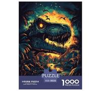 Dinosaur Puzzle 1000 Pieces Cadeau Unique Jeu Éducatif Défi Jouet À De Qualité Supérieure Peinture Art pour Adultes Enfants 38x26cm/1000pcs