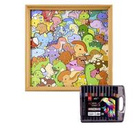 Dinosaur Puzzle Frame - Educational Family Game | Dinosaur Coloring Puzzle Frame for Boys, Girls, Students, Preschoolers, Birthday, Home, Classroom, Dining Room, Bedroom, Learning Toy, Gift