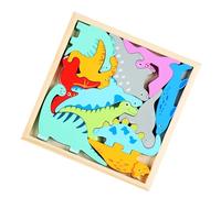 Dinosaur Puzzle - Wooden Puzzle with Educational Jigsaw Blocks, Durable Learning Board Toy | Cognitive Development Game for Preschool, School and Birthday Party Usages