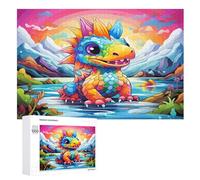 Dinosaur Puzzles en Bois 1000 Pièces Adultes, Poster Jigsaw Puzzle, Design Unique Jouet ÉduChatif pour Adolescents Et Enfants （75×50cm）