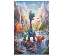 Dinosaur Puzzles en Bois 1000 Pièces Adultes, Poster Jigsaw Puzzle, Design Unique Jouet ÉduChatif pour Adolescents Et Enfants （78×53cm）