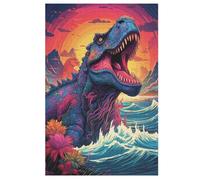 Dinosaur Puzzles en Bois 1000 Pièces Adultes, Poster Jigsaw Puzzle, Design Unique Jouet ÉduChatif pour Adolescents Et Enfants （78×53cm）