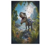 Dinosaur Puzzles en Bois 1000 Pièces Adultes, Poster Jigsaw Puzzle, Design Unique Jouet ÉduChatif pour Adolescents Et Enfants (78×53cm)