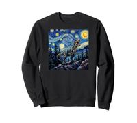 Dinosaur Reptiles Prehistoric Starry Night Van Gogh Style Sweatshirt