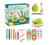 Dinosaur Rocket Toy, Dinosaur 3- In-1 Exercise Machine, Sensory Rocket Games, Fun Family Outdoor Games With Rope Skipping, Multifunctional Dinosaur Toy With Built-In Music For Kids Boys & Girls