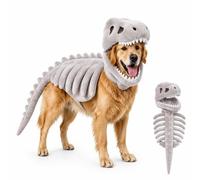 Dinosaur Skeleton Cat Costume, Pet Dinosaur, Realistic 3D Plush Dino-Saur Outfit, Glow in The Dark Halloween Clothing for Cats and Dogs, Party Costume