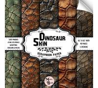 Dinosaur Skin Scrapbook Paper: Double Sided Sheets | Reptile Pattern for Collage, Decoupage, Junk Journals, Origami, and Various DIY Craft Projects | 8.5" x 8.5" (21.59 x 21.59 cm)