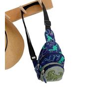 Dinosaur Sling Bag - -Pack pour enfants, sac à dos à bandoulière compact, sac de voyage mignon, magnifique impression dinosaure | Sac de transport facile pour les tout-petits, les garçons, les filles