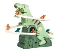 Dinosaur Stair Climber - Piste de course électrique jouet pour petits , jeu interactif avec lumières et musique | Véhicule dinosaure alimenté par batterie, jeu de piste de cor