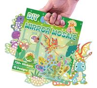 Dinosaur Stickers - Jurassic Decals, Fossil Adhesives for Classroom Learning, Reptile Sticker Pack with Interactive Mosaic Mirror Design, Educational Toys, Ancient Creature Labels for Preschool