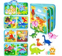 Dinosaur Theme Busy Board Montessori Book Interactive 1 Year Educational Sensory Quiet Book,Montessori Games 1 2 3 4 5 6 Years Old,Activity Felt Board,Montessori Case Kids