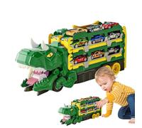 Dinosaur Transport Truck, Dinosaur Car Carrier Truck - de transport du transporteur de jouets de véhicule de dinosaure pliable - Transformez le jeu de jeu avec une piste de course transportée de voitu