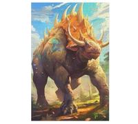 Dinosaur Triceratops Puzzles en Bois 1000 Pièces Adultes, Poster Jigsaw Puzzle, Design Unique Jouet ÉduChatif pour Adolescents Et Enfants (78×53cm)
