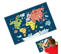 Dinosaur World Map Desk Pad - Mat d'écriture sur le thème de l'espace vibrant | Protecteur de bureau imperméable surdimensionné pour l'école et le studio, de la souris antidérapante, décoratio