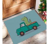 Dinosaure Abstrait Paillasson Interieur Entree 40 X 60 Cm, Animaux Dessins Animés Tapis D'Entrée Antidérapant Lavable en Machine, Tapis Sol Absorbantes Bleu Foncé pour Chien, Porte, Couloir