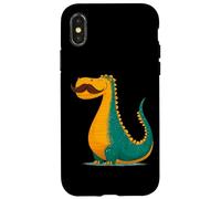 Dinosaure Amusant avec Moustache et Barbe pour garçons et Filles Coque pour iPhone X/XS