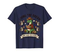 Dinosaure Amusant Living The Dream One Bad Decision At A Time T-Shirt