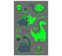 Dinosaure avec volcan pour enfants, tatouages temporaires, autocollants en résine phosphorescents qui brillent dans le noir, remplissage, artisanat