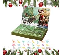 Dinosaure « Avent De Noël - Jeu De Jouets Fériés Pour Le Compte À Rebours De 24 Pièces, Mini Figures Colorées Pour Les Vacances, Décorations Saisonnières Créatives | Adorable Présentoir De Coll