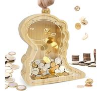 Dinosaure Bois Tirelire Enfant Garcon Bois Tirelires Economie Transparente Billet Coffre Fort Originale Deco Chambre Décoration Maison Ado Anniversaire Idee Cadeau Enfants 5 6 7 8 9 10 11 Ans