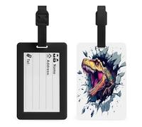 Dinosaure Breaking The Wall Étiquette de bagage Sac de voyage Valise Bagages Nom Tags