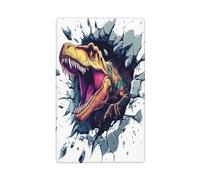 Dinosaure Breaking The Wall Plaque murale vierge pour interrupteur décoratif 1 gang pour cuisine, salle de bain, taille 11,4 x 7 cm