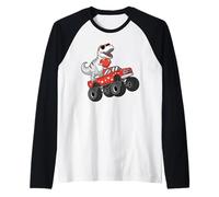 Dinosaure Camion Monstre Coeur Cartoon T-Rex Saint-Valentin Manche Raglan