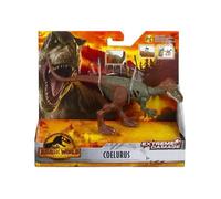 Dinosaure Coelurus - Jurassic World - Dino Extrême Damage 19 cm - Animaux Préhistorique Vert Et Brun - Nouveauté