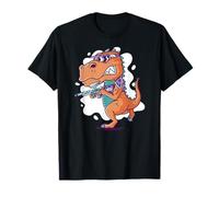 Dinosaure coloré jouant au paintball pour homme, femme et enfant T-Shirt