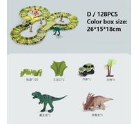 Dinosaure Combo 4 - Bloc De Construction De Voiture Électrique En Forme De Dinosaure, Pour Le Camping, Le Paradis, Les Chemins De Fer, Les Montagnes Russes, Puzzle, Jouet, Dinosaures, Avec Boîte De Co