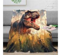Dinosaure Couverture en Polaire Douce Et Chaude Tyrannosaurus Rex Style Imprimé Couverture en Flanelle Canapé Blanket Couverture pour Lit All Saisons 60x80inch(150x200cm)