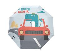 Dinosaure De Dessin Animé De Travail Parapluie Pliant Ouverture et Fermeture Automatique Protection UV Parapluies Pliant Coupe-Vent Ultra-léger pour Voyager Plage Femmes Enfants Fille