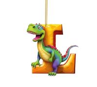 Dinosaure de Noël en acrylique - 26 lettres de l'alphabet de A à Z - Lettres décoratives à suspendre - Lettres de l'alphabet dinosaures pour sapin de Noël Craft2 VmV666 (L, taille unique)