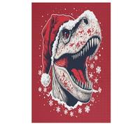 Dinosaure de Noël Puzzles Adulte 1000 Pieces Cadeau Famille Puzzle Classique 3D EnfantsJouet en Bois Cadeau Unique （78×53cm）