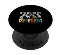 Dinosaure de Sensibilisation à l'Autisme pour garçons It's OK to Be Different PopSockets PopGrip Adhésif