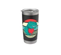 Dinosaure dessin animé coeur affection amusant souriant Gobelet isotherme en acier inoxydable double paroi