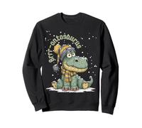 Dinosaure d'hiver Amusant Brontosaure Dessin animé Sweatshirt