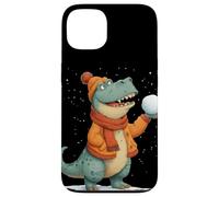 Dinosaure d'hiver dans la Neige pour Les Amateurs de batailles de Boules de Neige Coque pour iPhone 13