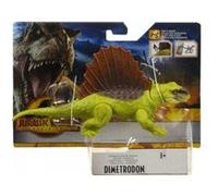Dinosaure dimetrodon - jurassic world - dino féroces 19 cm - set animaux préhistorique et 1 carte tigre - nouveauté