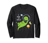 Dinosaure Dino I Need Space Astronaute Planets Stars Lover Manche Longue