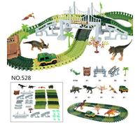 Dinosaure Dino World Pour Enfants Flexible Race Car Track Toys Construction Play-Set Toy, No.528