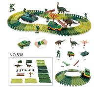 Dinosaure Dino World Pour Enfants Flexible Race Car Track Toys Construction Play-Set Toy, No.538
