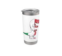 Dinosaure Drapeau Italie Gobelet isotherme en acier inoxydable double paroi