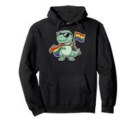 Dinosaure Drapeau LGBTQ Dino T-Rex Drapeau Arc-en-Ciel Sweat à Capuche