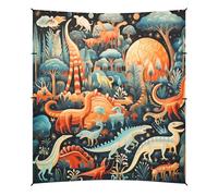 Dinosaure du Monde De Dessin Animé Tente de Plage Abri Solaire pour Camping,Installation Facile,Portable avec Sacs de Sable pour Pêche Pique-Nique Plein Air